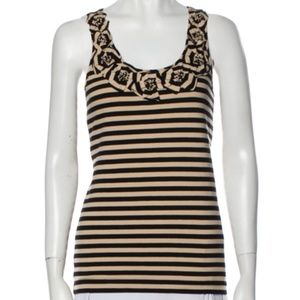 Kate Spade Striped Sleeveless Top with Scoop Neck - Size XL